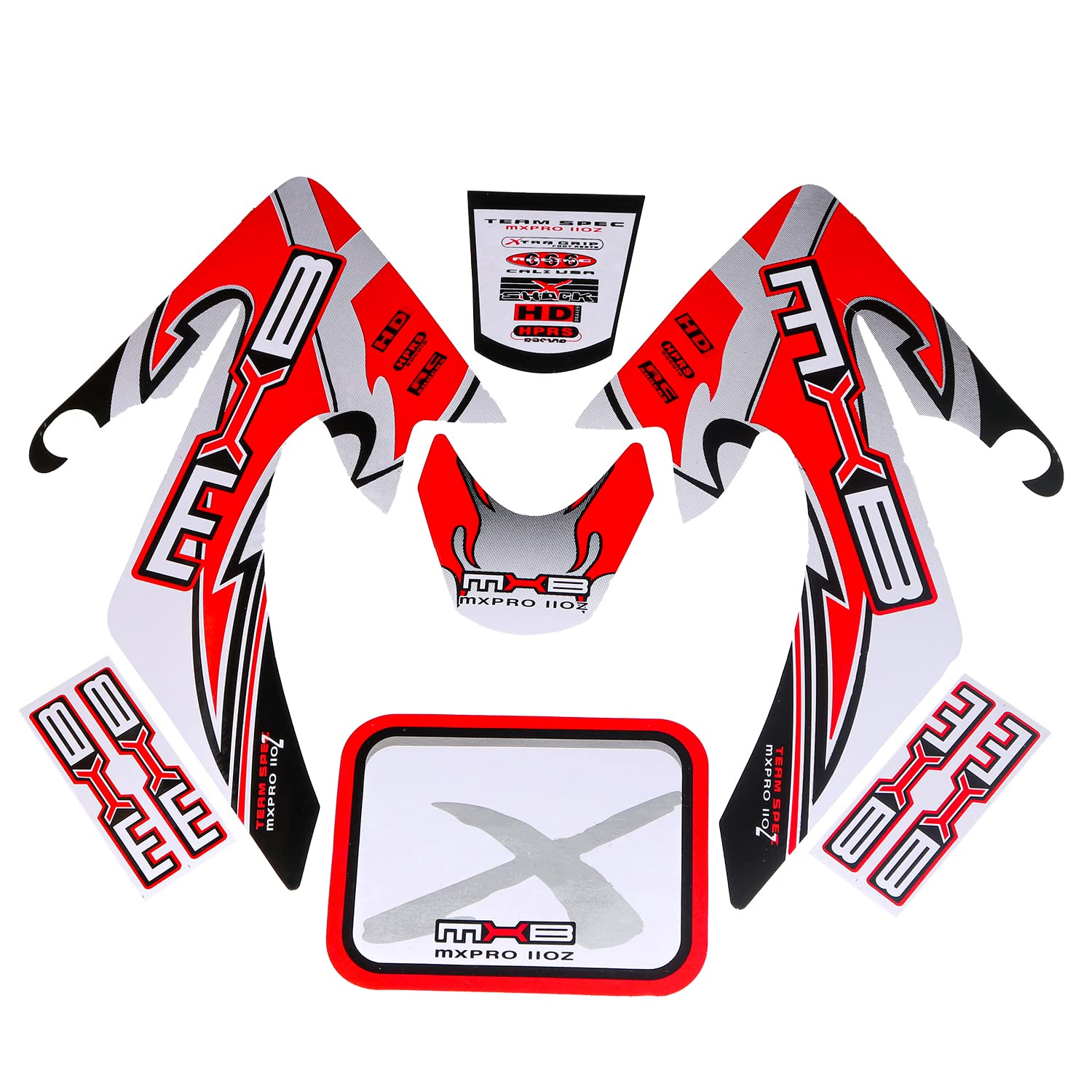 HMParts Pit Bike/Dirt Bike Top Aufkleber Set X - Rot Neu von HMParts