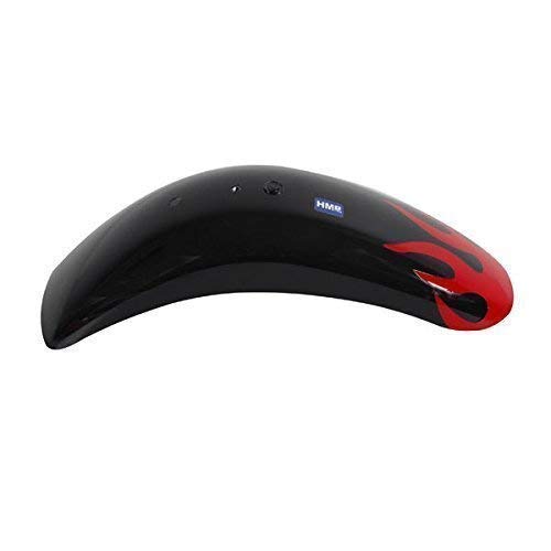 HMParts Pocket Bike/Mini Cross Schutzblech Flame - schwarz-rot - vorne von HMParts