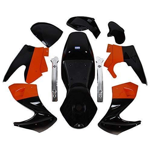 HMParts Pocket Bike Verkleidung Set komplett schwarz/orange von HMParts