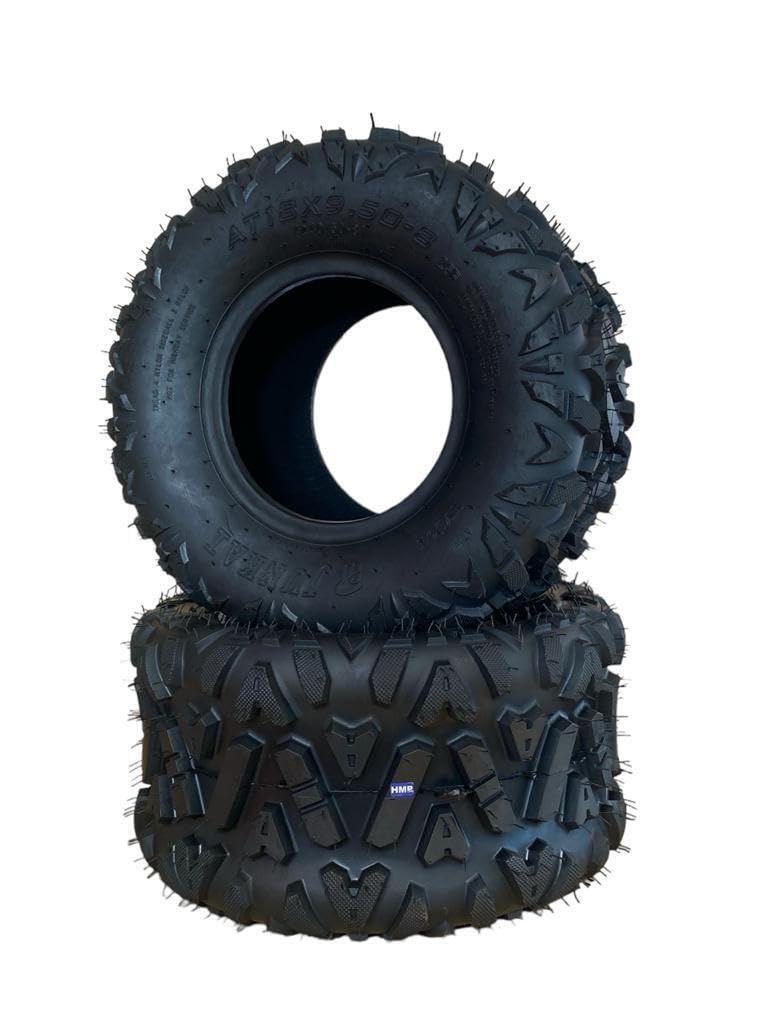 HMParts Reifen 2x 18x9.50-8 (240/50-8) 25F JUNKAI ATV Quad Rasentraktor Aufsitzmäher von HMParts