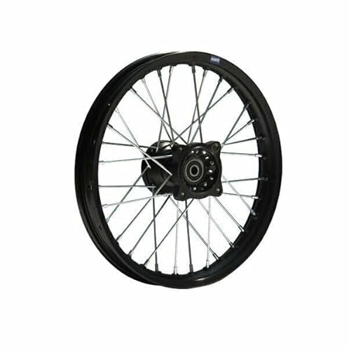 HMParts Stahl Felge 17 Zoll vorne Schwarz Geeignet für fast alle Modelle mit 15 mm Achse Dirt Bike, Pit Bike, XMOTOS, MotoCross von HMParts