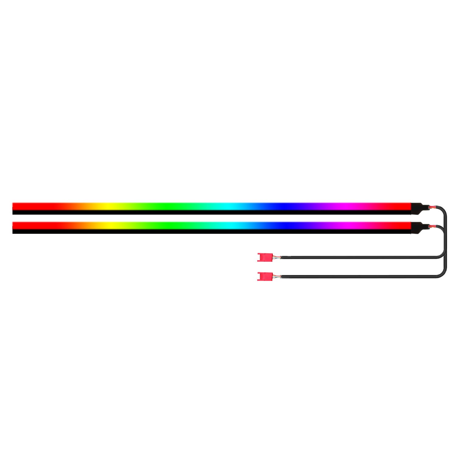 HMYC Dreamcolor Acrylic Innenraum Auto Lichter, 2 Stück 110cm 128 Bunte Auto LED Lichtleiste RGB Faser Optik Regenbogen Umgebungslichtleiste, universelle Dekoration dynamische Atmosphäre Neonlicht von HMYC