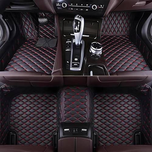 Autofussmatten für VW Touran 2 2016-2021 2022 2023, PU-Leder Auto Fussmatten Automatten Zubehör Allwetter,Fully Enclosed-Black+Red Autofussmatten für VW Touran 2 2016-2021 2022 2023, PU-Leder Auto Fussmatten Automatten Zubehör Allwetter,Fully Enclosed-Black+Red von HMYOUXUAN