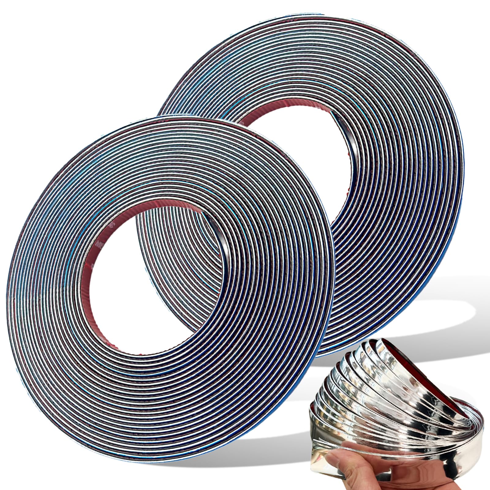 HNCOWPTU Stylingleisten 2pcs Car Styling Strips 20mm*5m, Chrom Zierleiste, Universal Flexible Leisten Selbstklebend Auto mit Schutzfolie Silber für Karosserie Fenster Außen Dekoration HNCOWPTU Stylingleisten 2pcs Car Styling Strips 20mm*5m, Chrom Zierleiste, Universal Flexible Leisten Selbstklebend Auto mit Schutzfolie Silber für Karosserie Fenster Außen Dekoration von HNCOWPTU