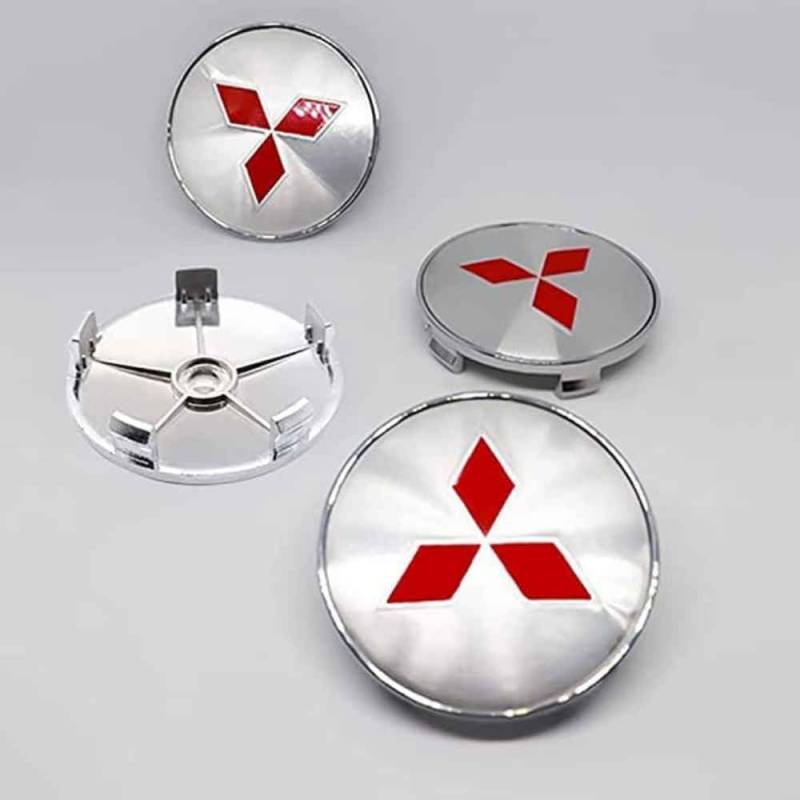 4 Stück Auto Radnabenkappen für Mitsubishi Pajero ASX Outlander Lancer Eclipse 60mm, Radkappen Felgenkappen Nabenkappen Nabendeckel Radnabendeckel Radnabenabdeckung,A von HNJDM