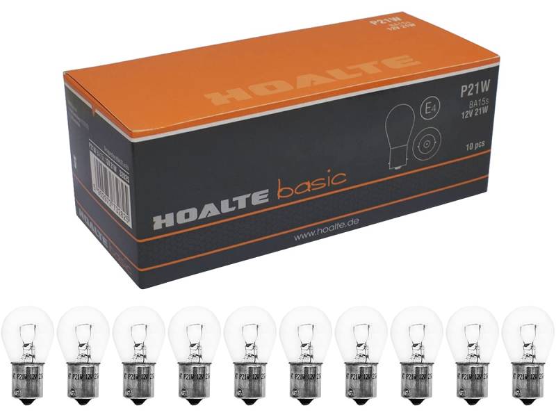 BLUETECH 10x BASIC EDITION Halogen-Signallampe P21W 12V 21W Kugellampe BA15s Bremslichtlampe Nebelschlusslampe Rückfahrlicht Tagfahrlicht von HOALTE