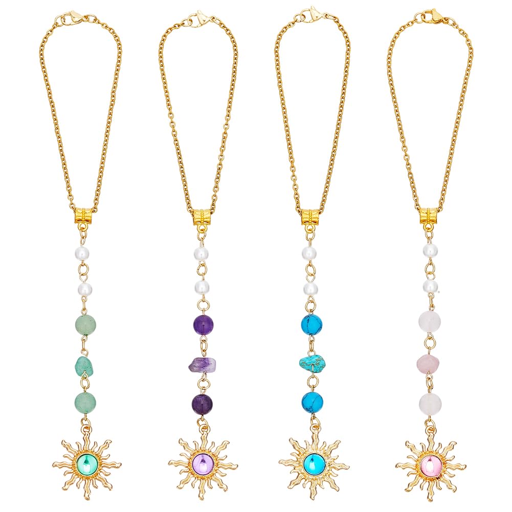 HOBBIESAY 4 Stück Rückspiegel Auto Charm 20.1cm Sonne Zum Aufhängen Boho Sonne Auto Spiegel Hängende Dekoration Natürliche Kristalle Steine Auto Dekor Für Auto Dekor Zubehör HOBBIESAY 4 Stück Rückspiegel Auto Charm 20.1cm Sonne Zum Aufhängen Boho Sonne Auto Spiegel Hängende Dekoration Natürliche Kristalle Steine Auto Dekor Für Auto Dekor Zubehör von HOBBIESAY