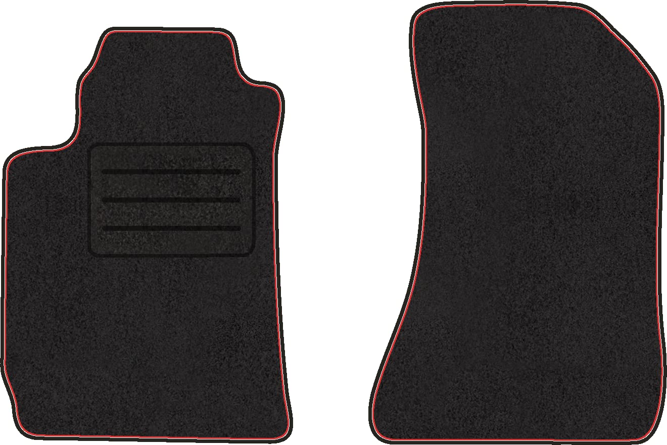 Rote Rand/Schwarz Velour Fußmatten Satz für Alfa Romeo Spider III 939 (2006-2010) - 2-teilig - Neue - Passgenau Komplett-Set Autoteppich Kompatibel von Hobbycar