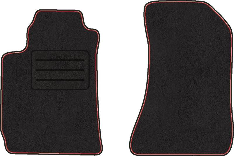 Rote Rand/Schwarz Velour Fußmatten Satz für Alfa Romeo Spider III 939 (2006-2010) - 2-teilig - Neue - Passgenau Komplett-Set Autoteppich Kompatibel von Hobbycar