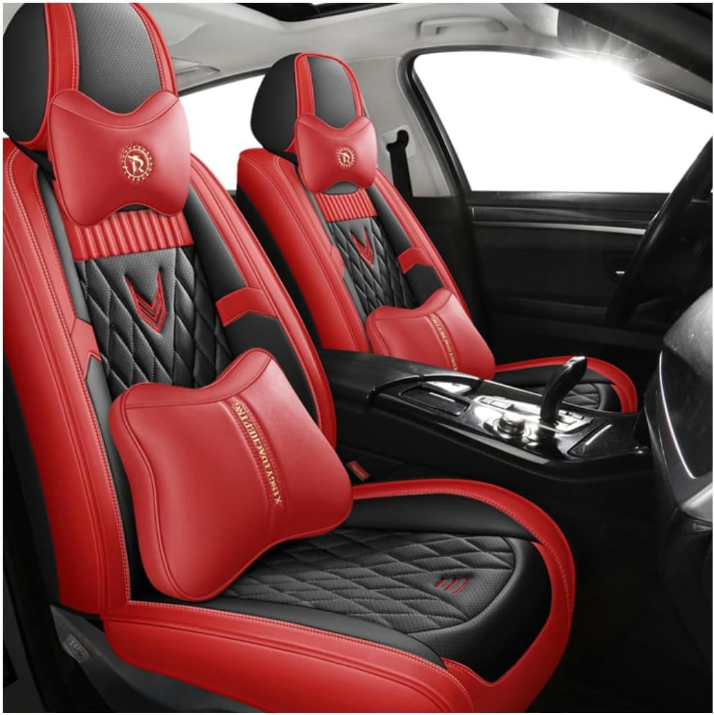 HOBIVA Sitzbezüge Auto Autositzbezüge Universal Set für Renault ARKANA Kangoo Sport RS 01 Wind Alaskan Zoe Trafic TREZOR Taliant Fluence Auto Zubehör,Schwarz-Rot-Luxus HOBIVA Sitzbezüge Auto Autositzbezüge Universal Set für Renault ARKANA Kangoo Sport RS 01 Wind Alaskan Zoe Trafic TREZOR Taliant Fluence Auto Zubehör,Schwarz-Rot-Luxus von HOBIVA
