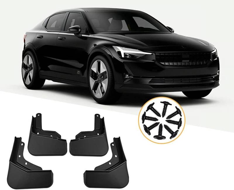 4 Stück Auto Schmutzfänger Für Polestar 2,Schmutzfänger Vordere Hintere Spritzschutz Kit Staubdicht Spritzfest Auto-Styling-Zubehör von HOCAH