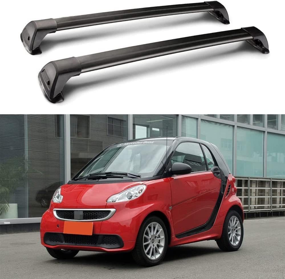 Auto Aluminium Dachträger für Benz Smart Fortwo 451 2 Door 2009-2015 Auto Dachträger Fahrradträger Dachträger Lastenträger 2-teiliger Kreuzschienen-Dachträge von HOCAH