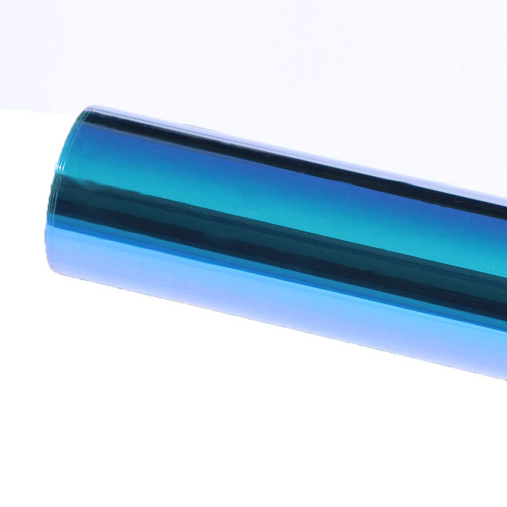 HOHOFILM Farbenfrohe blaue Autofensterfolie Chamäleon-Farbe, Autofenster-Tönungs-Set, 55 % Klebstoff, getönt, Sonnenschutz, Hitzeregulierung für Seitenfenster, 0,5 m x 2 m von HOHOFILM