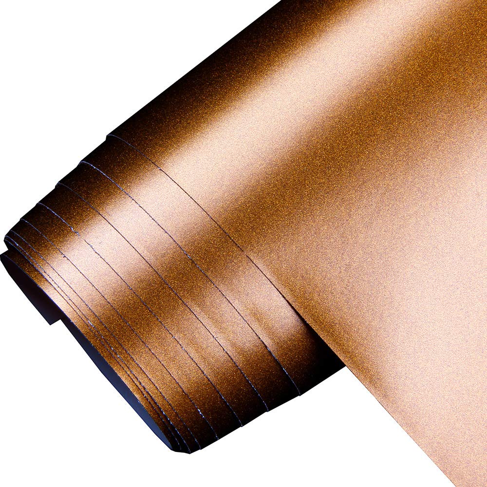 HOHOFILM Ultra-Metall-Kupfer-Vinyl-Aufkleber für Automobil-Lackschutzfolie, dehnbares Auto-Vinyl mit Luftblasen-Freisetzung, selbstklebender Aufkleber, 152 x 30 cm von HOHOFILM