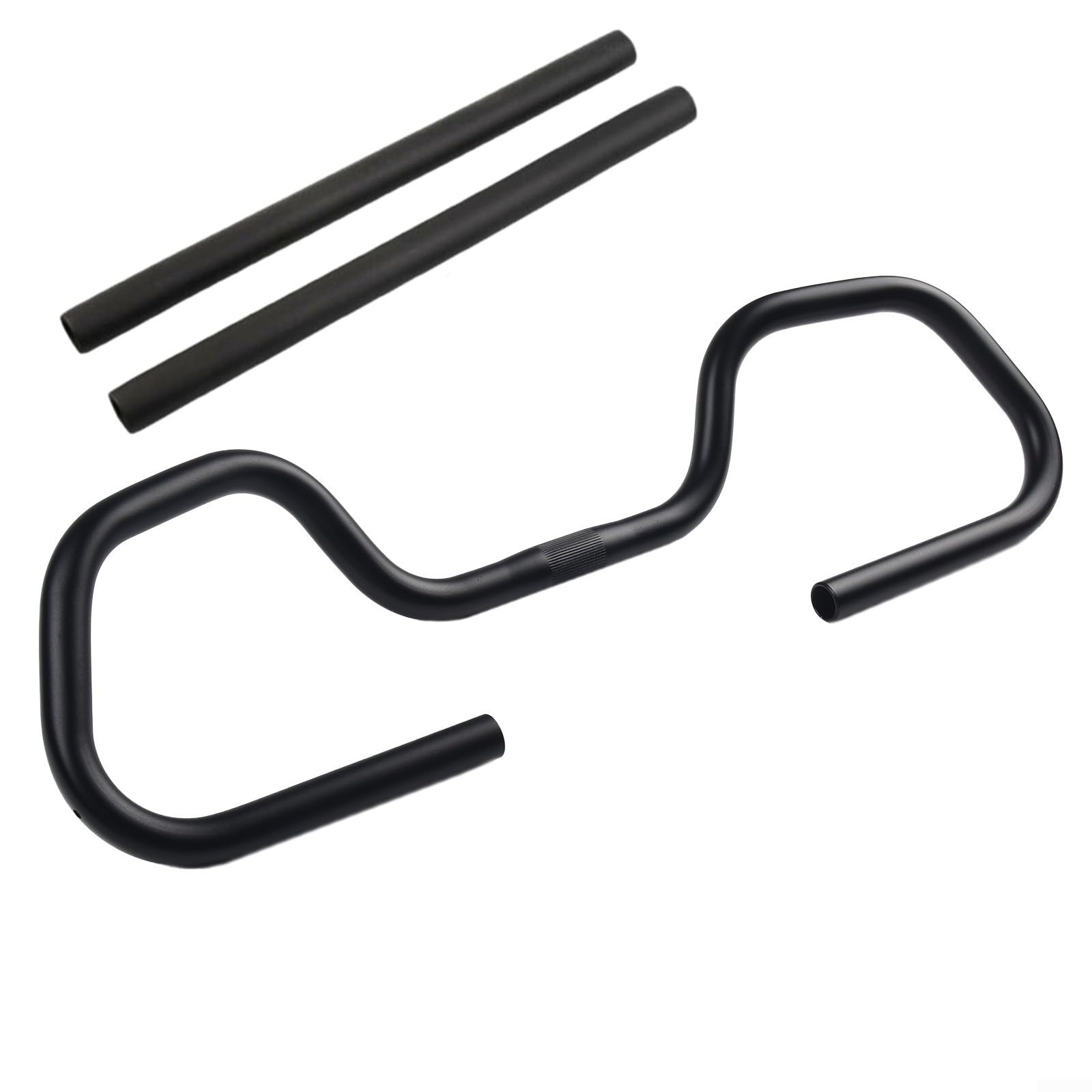 HOHOVYVY Fahrrad Lenker,Fahrrad-Butterfly-Lenker 31,8 MM 580 MM Für Touring- Und Trekking-Fahrrad Mit 2 Griffen(31.8MM handlebar+2PCS grips) von HOHOVYVY