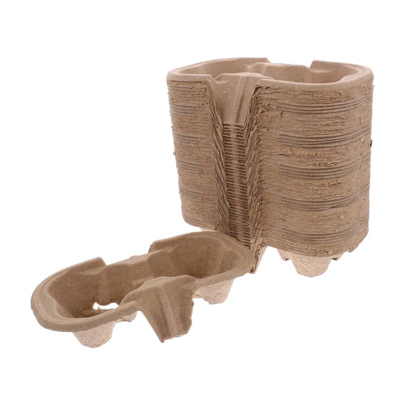 HOLIDYOYO 50 Stück Becher Halter zum Mitnehmen Getränkehalter Becherträger für Getränke Getränketrägerschale Kaffeetassenträger Flaschenträger Verpackungsständer für Getränke Zellstoff von HOLIDYOYO