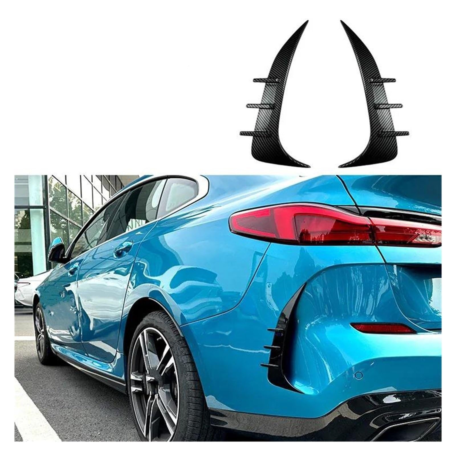 Autospoilerflügel Für B&MW 2er F44 Gran Coupe 2020–2023 Heckstoßstange Splitter Lip Body Kit Spoiler Air Vent Cover Canard Aufkleber Auto Heckflügel Dekoration (Farbe : 1) von HOLIV