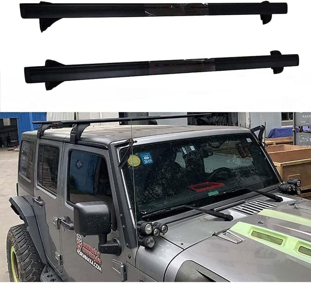 Dachgepäckträger Dachträger Cross Bar Fit für Jeep Wrangler Rubicon JK/JL 2018 2019, Querträger Gepäck Cargo Top Dachgepäckträger von HOLIV