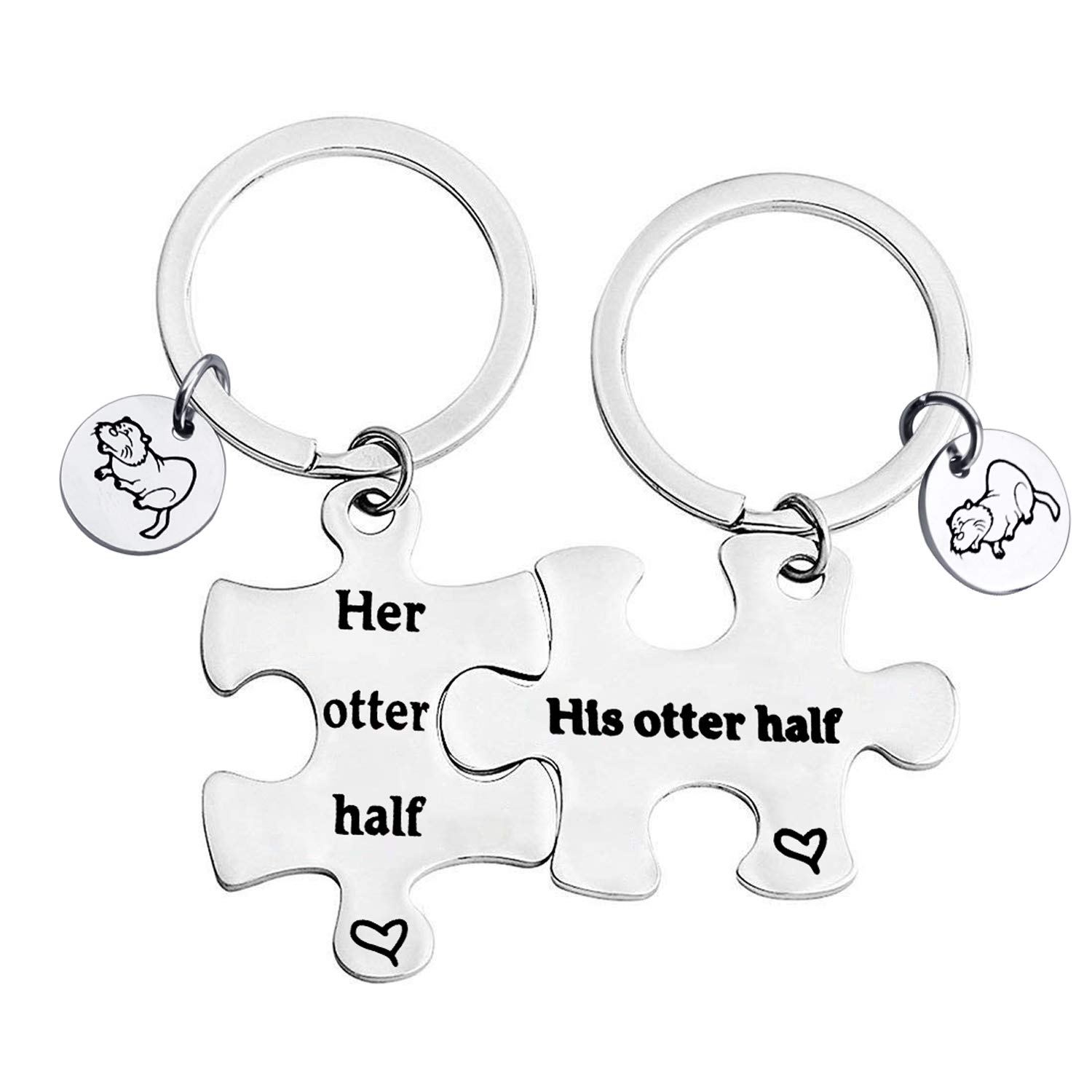 HOLLP Paar Puzzle Schlüsselanhänger Set His Otter Half Her Otter Half Jewelry Lover Gift for Boyfriend Gift for Girlfriend, Schlüsselanhänger, 6 * 10 * 1 cm von HOLLP