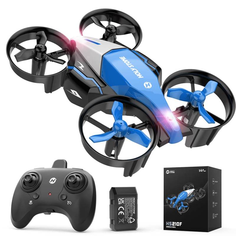 Holy Stone HS210F Mini Drohne für Kinder, 2 in 1 RC Quadrocopter mit Landmodus and Flugmodus, One Key Start Höhenhaltung, 3D Flips, Headless Modus Spielzeug Geschenke für Jungen,C0 (Blau) von HOLY STONE