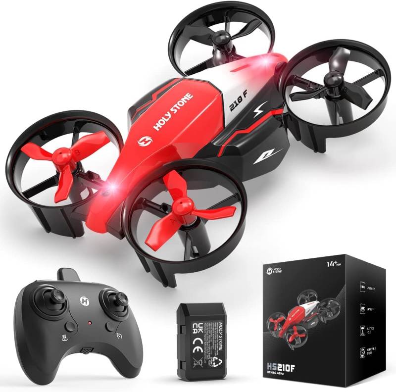 Holy Stone HS210F Mini Drohne für Kinder, 2 in 1 RC Quadrocopter mit Landmodus and Flugmodus, One Key Start Höhenhaltung, 3D Flips, Headless Modus Spielzeug Geschenke für Jungen,C0 (Rot) von HOLY STONE