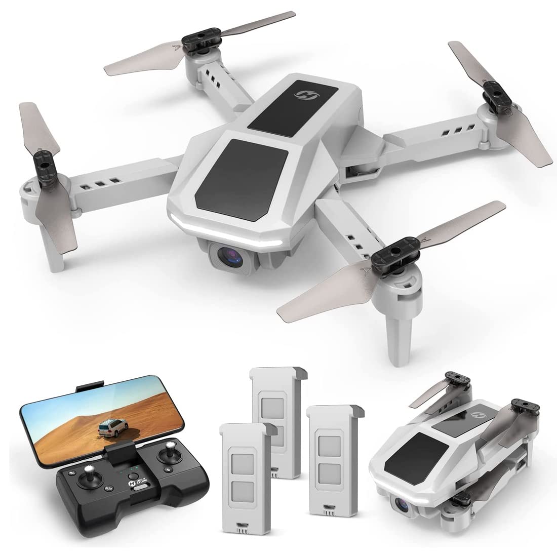 Holy Stone RC Drohne mit Kamera 1080P für Anfänger, Mini faltbar Quadrocopter mit FPV Übertragung, 3 Akku Lange Flugzeit, Werfen GO, Tap-Fly, Gestensteuerung, Geschenk für Kinder Jungen Mädchen von HOLY STONE