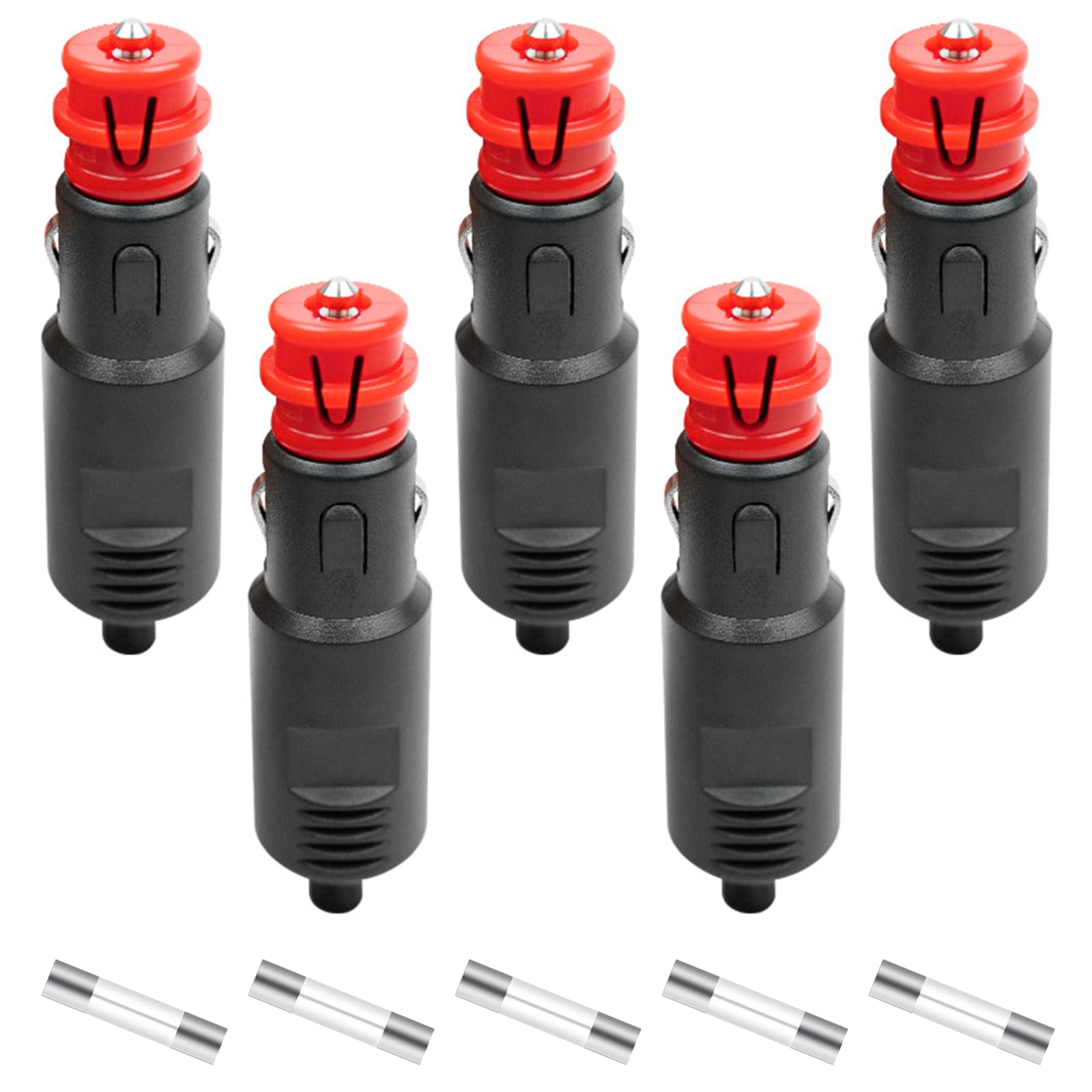 5 Stück Zigarettenanzünder Stecker 12V/24V Zigaretten Hellstoffstopfen Auto Stecker mit 10A Sicherung für Auto LKW Motorrad 5 Stück Zigarettenanzünder Stecker 12V/24V Zigaretten Hellstoffstopfen Auto Stecker mit 10A Sicherung für Auto LKW Motorrad von HOMEJOY