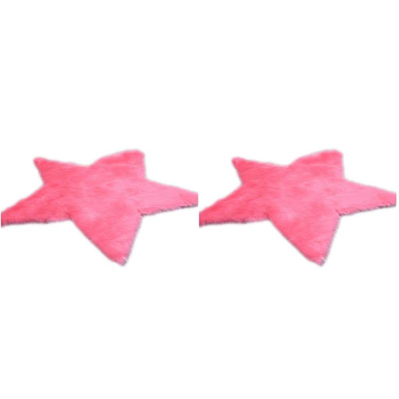 HOMSFOU 2stücke Flauschiger Stern Teppich Weiche Bodenmatte Für Wohnzimmer Als Dekokissen Für Teetisch Und Spielzimmer Rosé von HOMSFOU