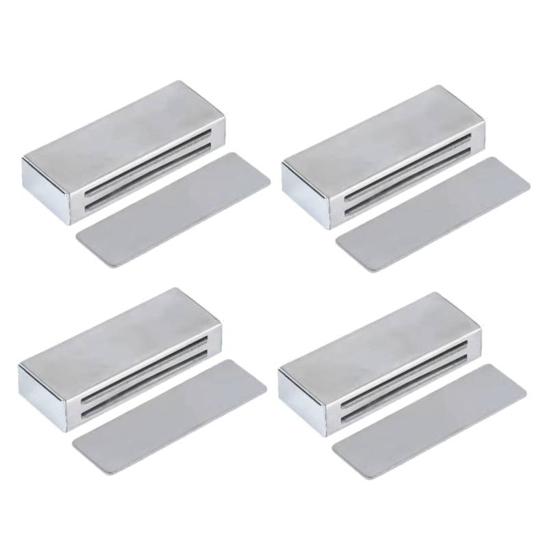 HOMSFOU 4 Stück Türmagnettür Magnetriegel für Schrank Küchenschrankriegel Magnet-Druckverriegelung magnetische Schrankverschlüsse Schrank fängt magnetische Türverschlüsse Tür fängt Silber von HOMSFOU