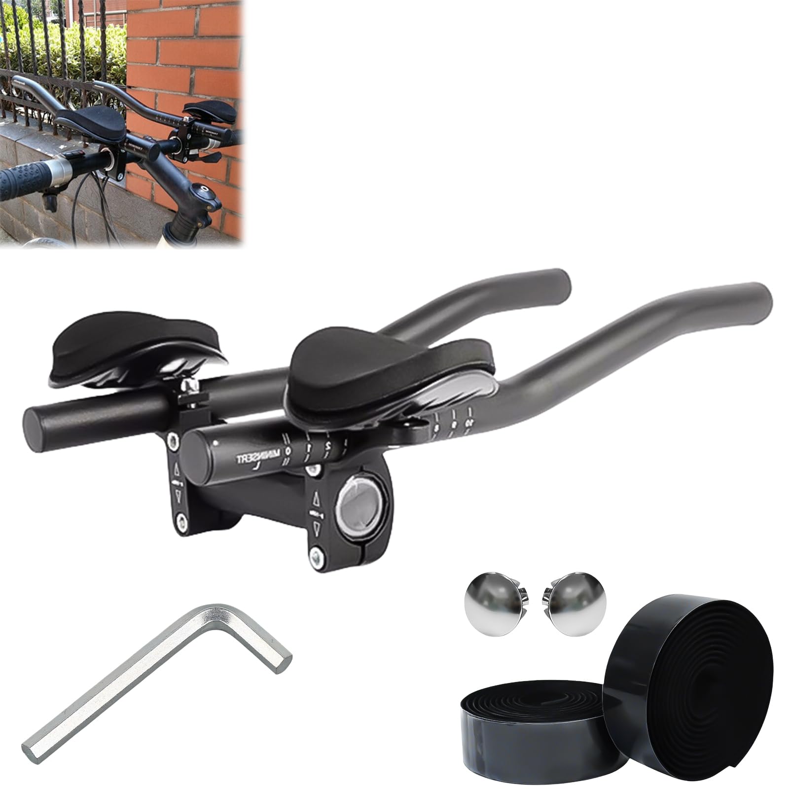 HOMURY 1 Stück Fahrrad Lenkeraufsatz: Rutschfeste Aerodynamik Fahrradlenker, Fahrrad Rest Lenker TT Lenkeraufsatz Triathlon Lenker Verstellbare Fahrradstütze Lenker für Rennräder Mountainbike HOMURY 1 Stück Fahrrad Lenkeraufsatz: Rutschfeste Aerodynamik Fahrradlenker, Fahrrad Rest Lenker TT Lenkeraufsatz Triathlon Lenker Verstellbare Fahrradstütze Lenker für Rennräder Mountainbike von HOMURY