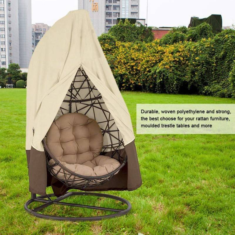 HONCENMAX Abdeckung für Hängesessel/Schwingsessel/Hängekorb - Garten Rattan Wicker Hängesessel wasserdichte Möbel Schutzhülle - Oxford 210D Gewebe und Innen mit PVC Beschichtet von HONCENMAX