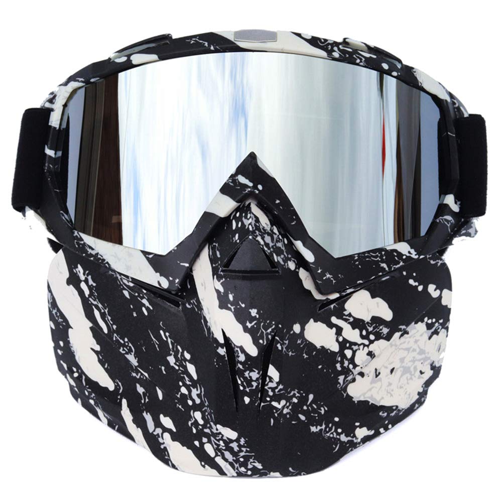 HONCENMAX Motorrad-Schutzmaske, Motorrad Maske Brille Herren Motorrad Goggle Gesichtsmaske Schutzmaske männer Schutzbrille Skibrille - für Motorrad Snowboard Brille Motorradbrillen UV-Schutz von HONCENMAX