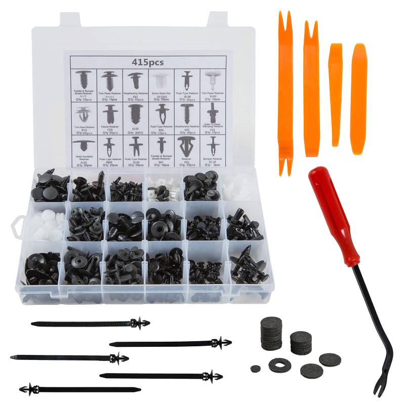 Auto Befestigung Clips 425 Stück 18 Größen Türverkleidung Klammern Stoßstangen Push Pin Nieten Clip Kit mit Reparatur Werkzeug Lösewerkzeug von HONGXIN-SHOP