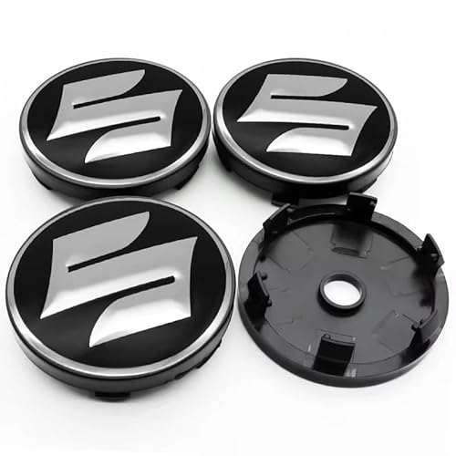 4 Stück Auto Radnabenkappen für Suzuki SX4 I 2009-2014, Nabendeckel Wasserdicht Verschleißfest Radnabe Abdeckung,54MM-A von HONGYANFA