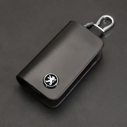 Auto Leder Schlüsselanhänger Tasche für Peugeot 208 e208 GT GT Line 2020-2023, Schutz Schlüsseltasche Wasserdicht mit Metallhaken Auto Leder Schlüsselanhänger Tasche für Peugeot 208 e208 GT GT Line 2020-2023, Schutz Schlüsseltasche Wasserdicht mit Metallhaken von HONGYANFA