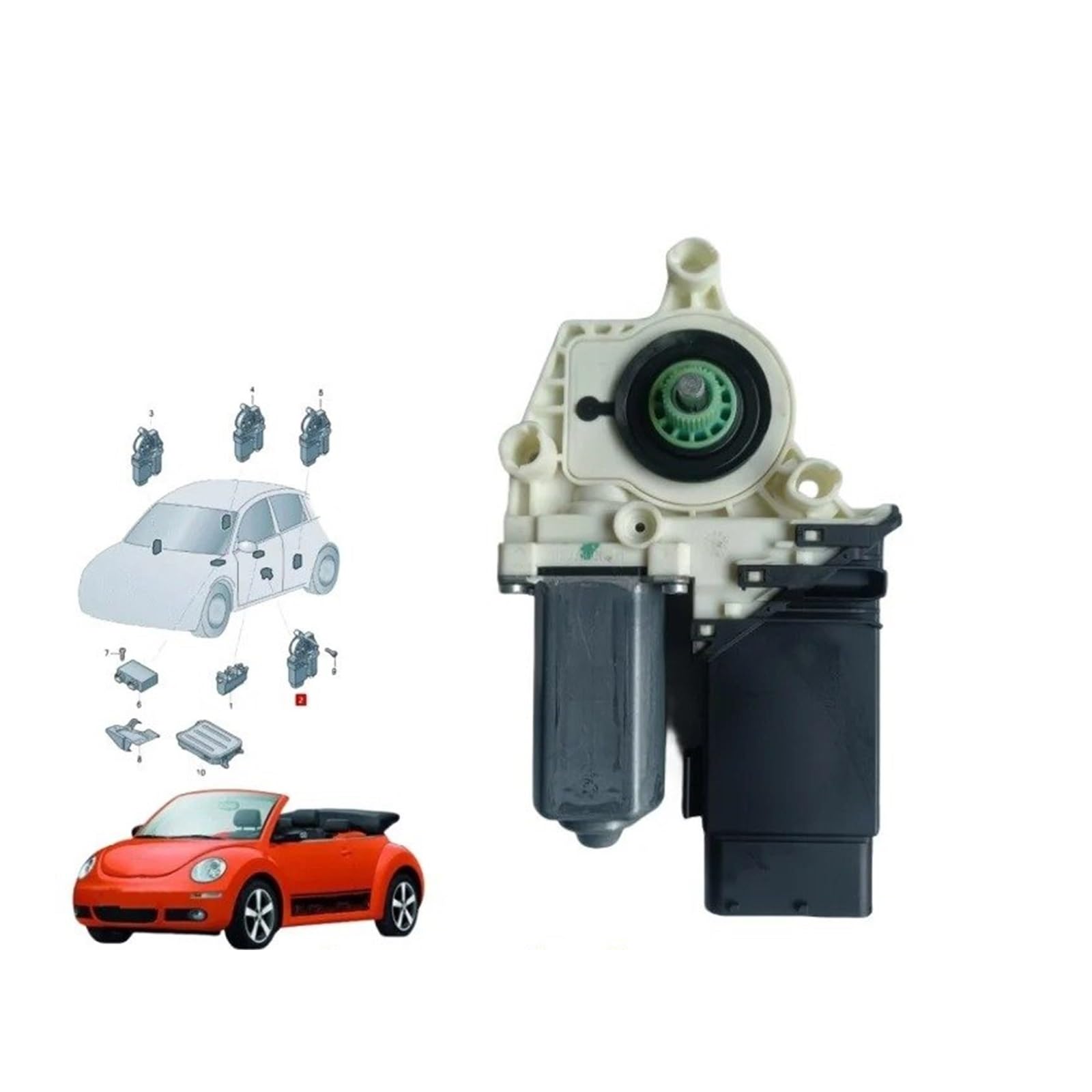 Fensterheber Für VW Für Beetle Für Cabrio 2002-2010 Fenster Motor Vorne Links Und Rechts Tür 1Y1959802D 1Y0959802D 1Y0959801D 1C2959801D 1Y1959801C Fensterheber Elektrisch(1Y0 959 801 D) von HONGYISM