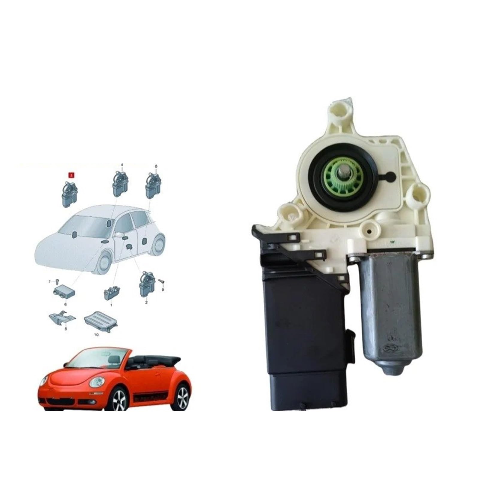 Fensterheber Für VW Für Beetle Für Cabrio 2002-2010 Fenster Motor Vorne Links Und Rechts Tür 1Y1959802D 1Y0959802D 1Y0959801D 1C2959801D 1Y1959801C Fensterheber Elektrisch(1Y0 959 802 B) von HONGYISM