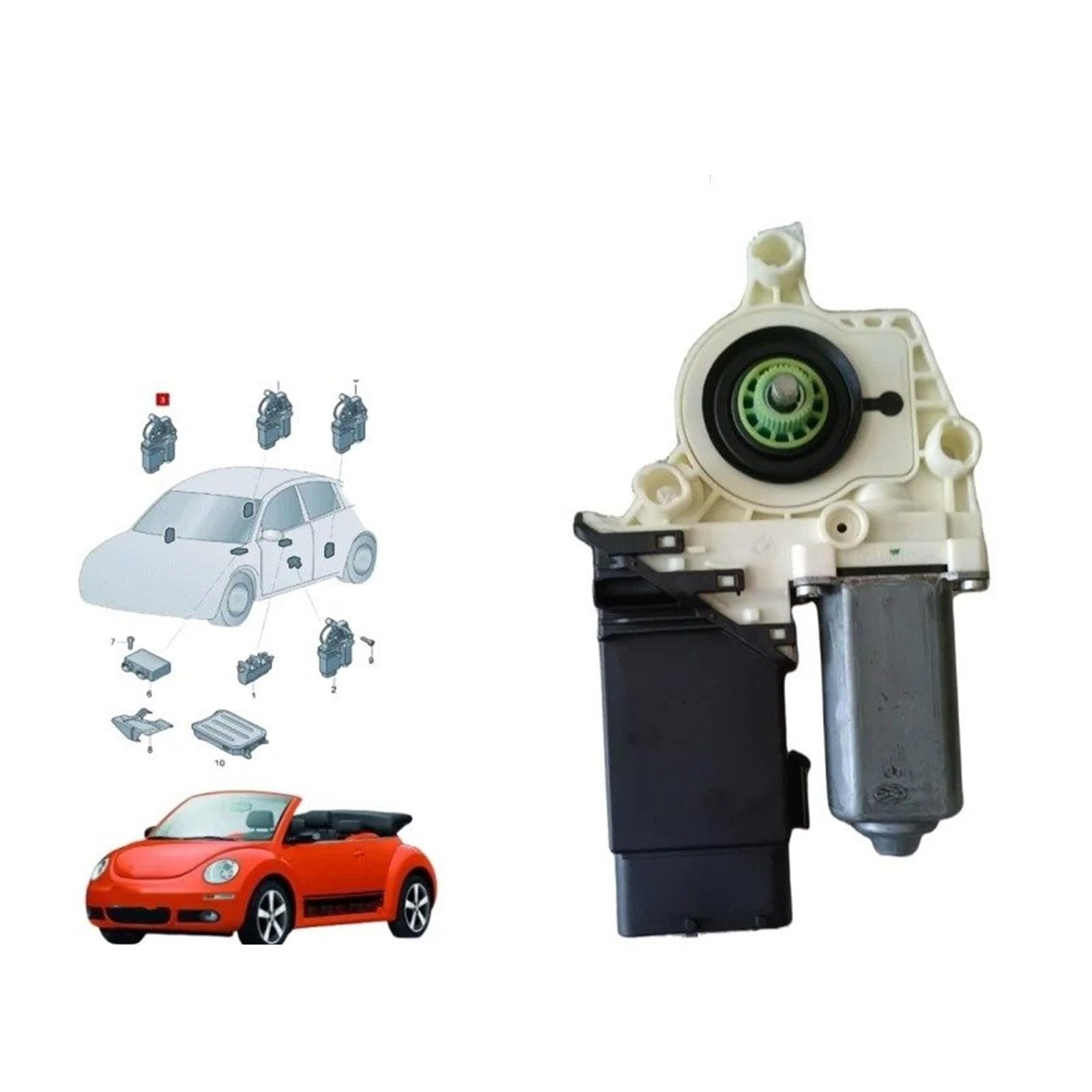 Fensterheber Für VW Für Beetle Für Cabrio 2002-2010 Fenster Motor Vorne Links Und Rechts Tür 1Y1959802D 1Y0959802D 1Y0959801D 1C2959801D 1Y1959801C Fensterheber Elektrisch(1Y0 959 802 D) von HONGYISM