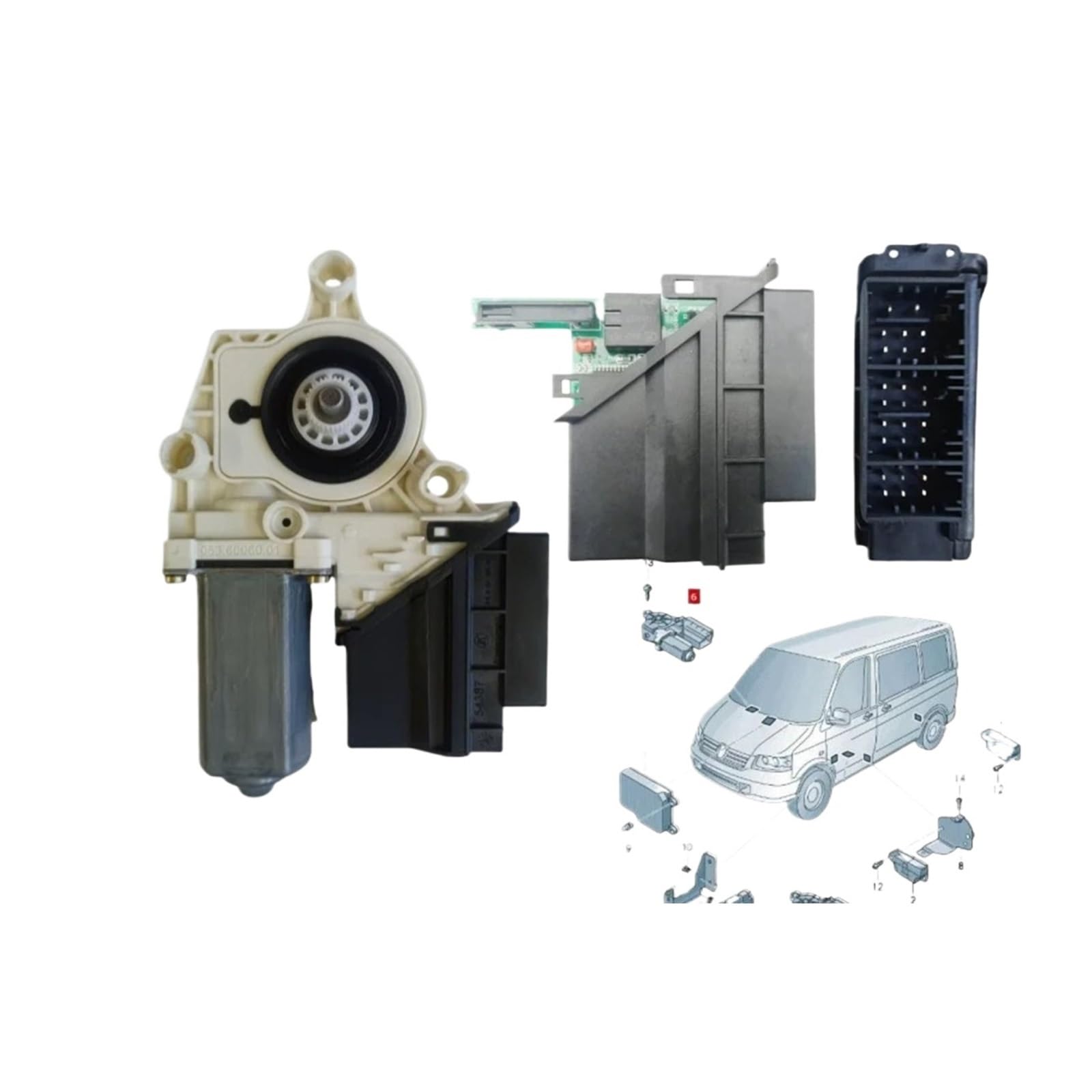Fensterheber Für VW Für Campmob Typ2/Für Transp.LT T4 Für Transporter T5 T6 Fensterheber Motor Und Module 7H1959802 7H1959801A 7H1959802A 7H1959801 Fensterheber Elektrisch(7H1959802A) von HONGYISM