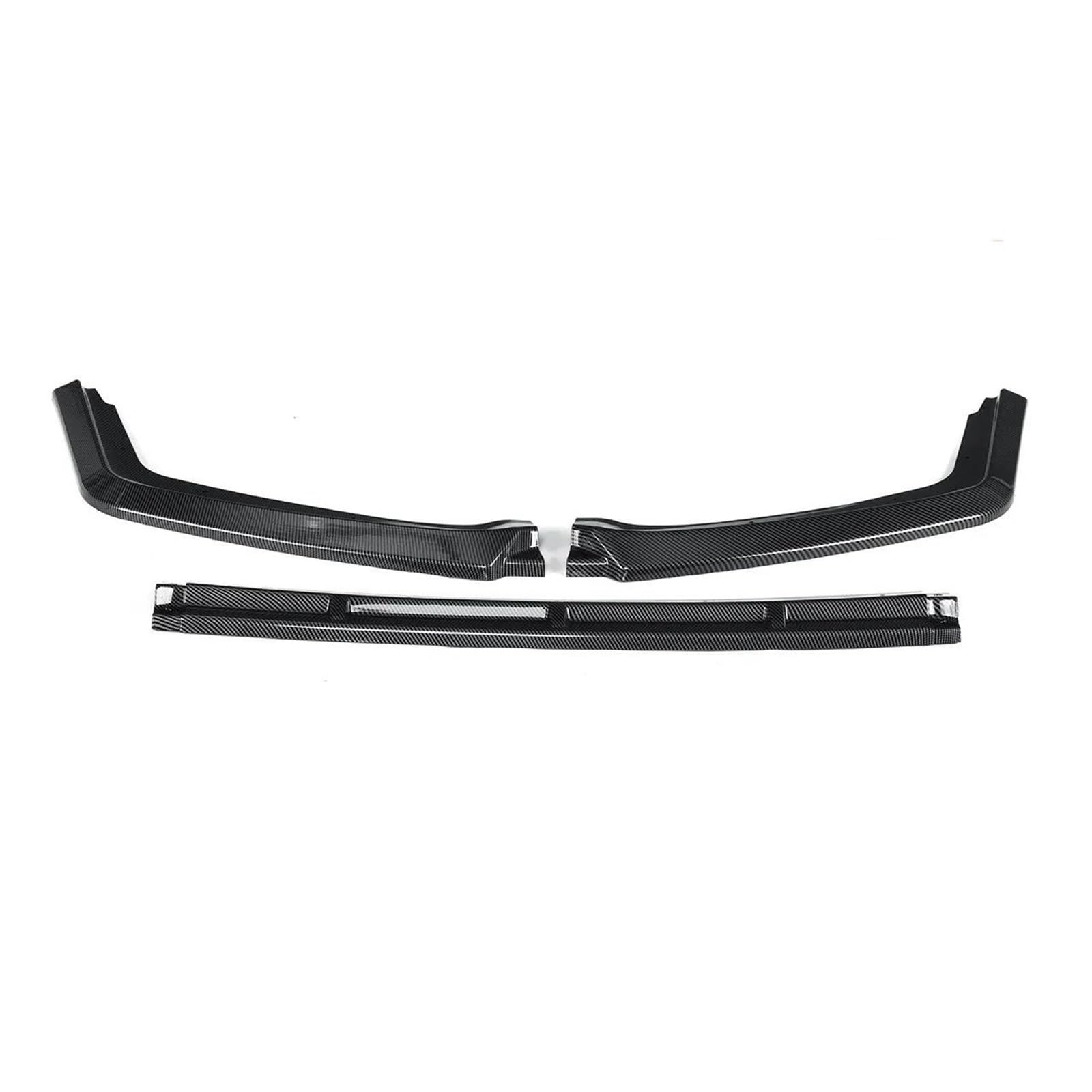 Frontstoßstange Spoiler Frontspoiler Lippe 3PCS Für Civic Hatchback 2016 2017 2018 2019 2020 2021 Frontschürze Lip Seite Splitter Spoiler Körper Kit Schutz Deflektor Zubehör(Kohlefaser-Optik) von HONGYISM