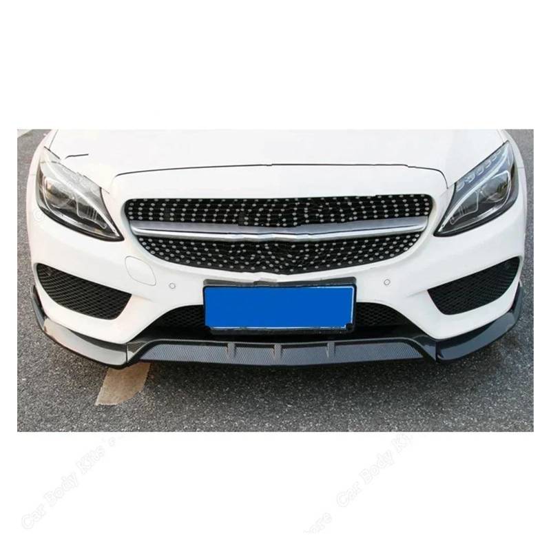 Frontstoßstange Spoiler Frontspoiler Lippe Auto Front Lip Splitter Diffusor Spoiler Schutz Für Benz C Klasse W205 C300 C160 C200 C350e C260 C200 2015 2016 2017 2018(Carbon Look) von HONGYISM