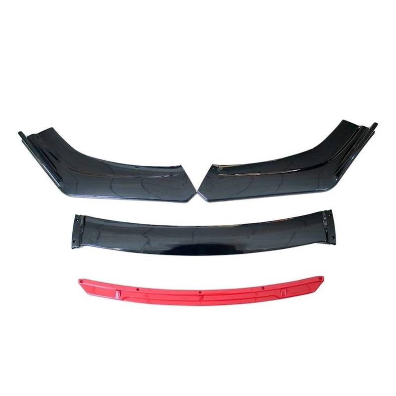 Frontstoßstange Spoiler Frontspoiler Lippe Auto Frontschürze Lip Body Kit Spoiler Splitter Diffusor Rot Schwarz Blau Canard Splitter ABS Kunststoff Auto Modifikation Universal(A-Red) von HONGYISM