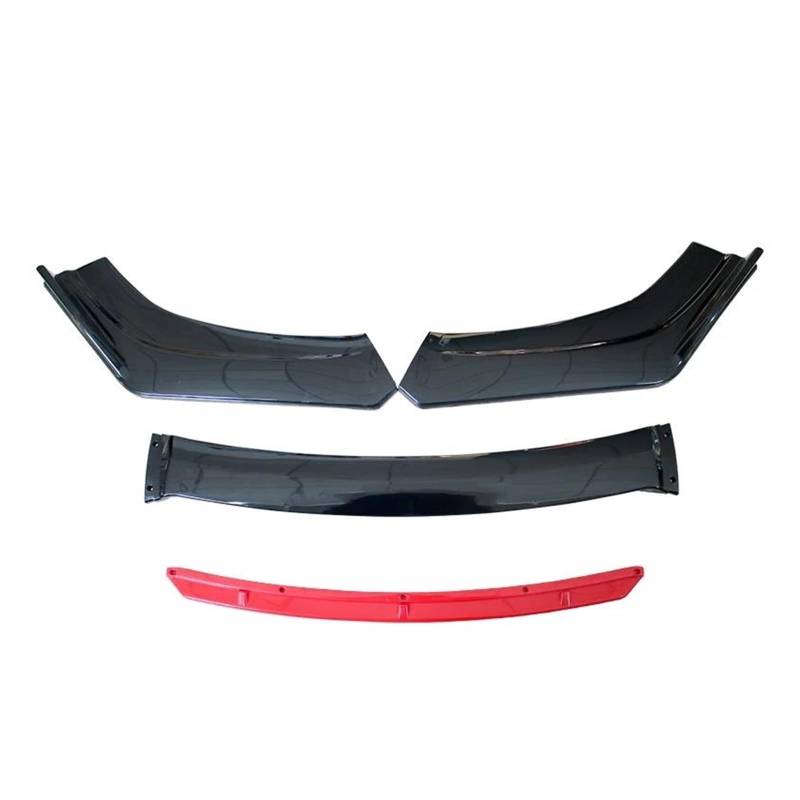 Frontstoßstange Spoiler Frontspoiler Lippe Auto Frontschürze Lip Body Kit Spoiler Splitter Diffusor Rot Schwarz Blau Canard Splitter ABS Kunststoff Auto Modifikation Universal(B-Red) von HONGYISM