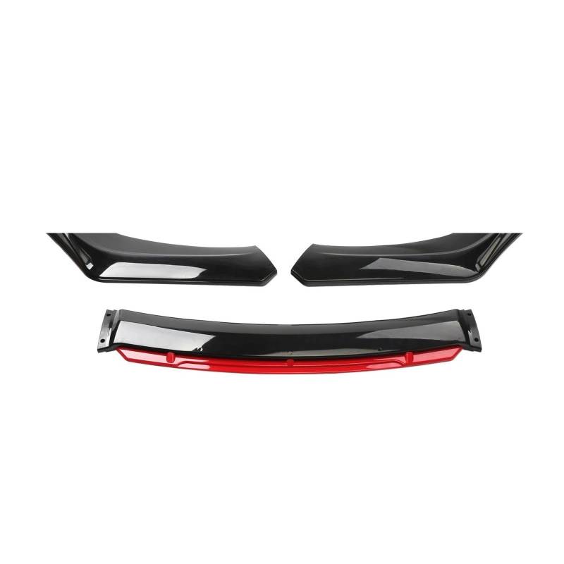 Frontstoßstange Spoiler Frontspoiler Lippe Frontstoßstangen-Lippenspoiler Kinn-Body-Kit Schutz Auto-Außenaerodynamik-Teile Auto-Frontstoßstangen-Lippen-Body-Kit Universell(Black and Red) von HONGYISM
