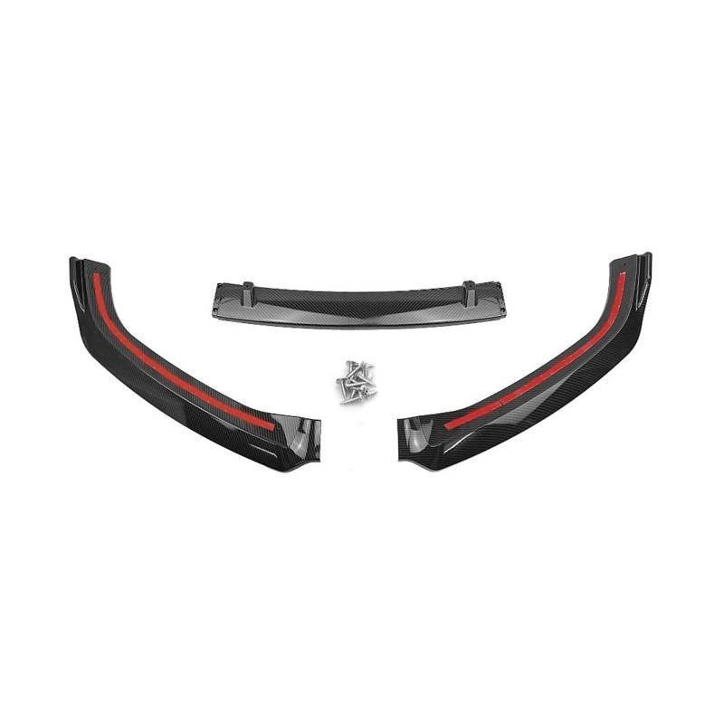Frontstoßstange Spoiler Frontspoiler Lippe Für A4 B9 S4 Limousine 2017 2018 2019 Sport Modell 4-Türer Glanzschwarz/Carbonfaser-Look Frontstoßstange Spoiler Lip Splitter Blade(Kohlefaser-Optik) von HONGYISM