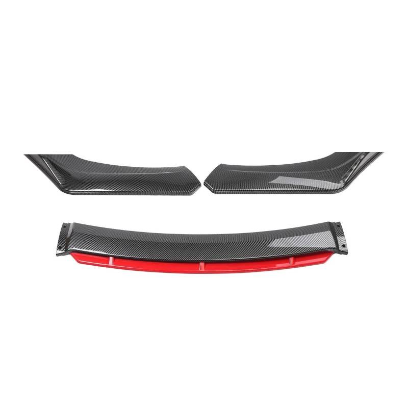 Frontstoßstange Spoiler Frontspoiler Lippe Für A4 S4 Für Quattro 2005-2022 2019 2020 2021 Universal Zubehör Frontschürze Lippe Seite Splitter Diffusor Körper Kit Spoiler Guards(Carbon Look Red) von HONGYISM