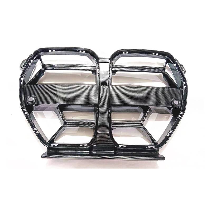 Frontstoßstange Spoiler Frontspoiler Lippe Für G80 M3 G82 G83 M4 2021 2022 2023 2024 Carbon Look/Glänzend Schwarz Oberen Stoßstange Haube Mesh Front Grille Racing Grills(Kohlefaser-Optik) von HONGYISM