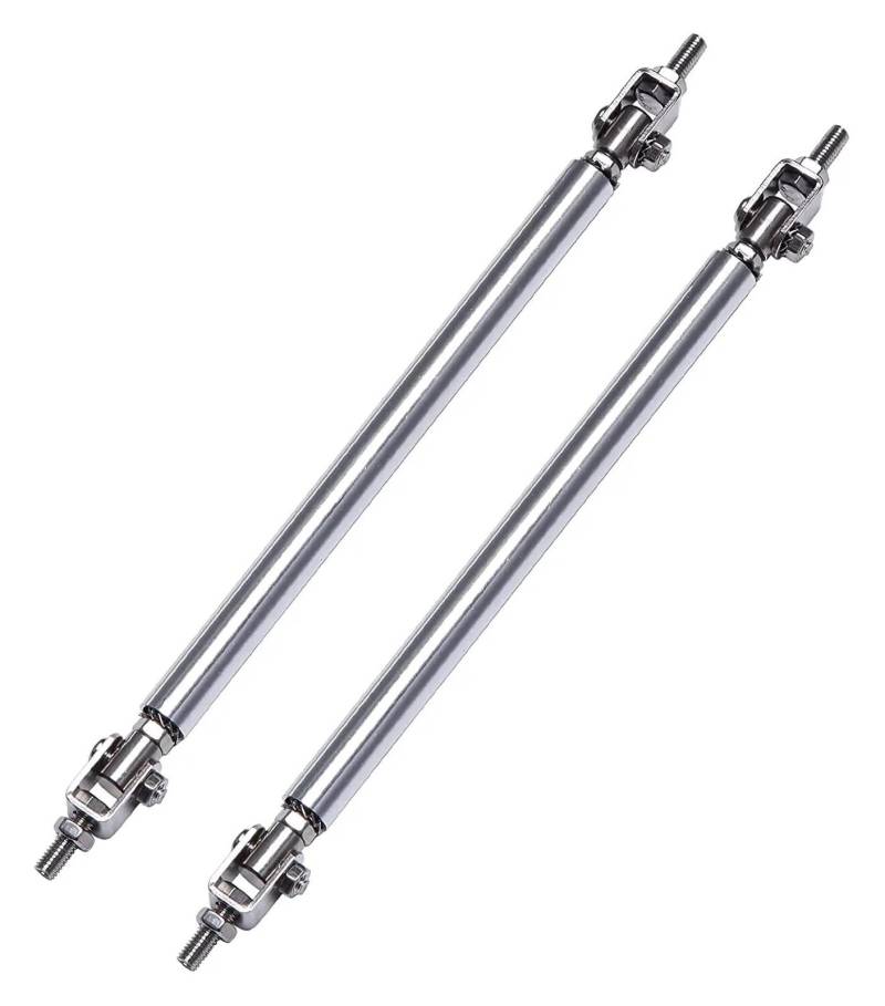 Frontstoßstange Spoiler Frontspoiler Lippe Für VW Für Golf 7 MK7 Für GTI Für GTD MK5 MK6 2000-2022 Autozubehör Universal Frontstoßstange Lip Splitter Spoiler Strut Rod Support Bar(15cm Silver) von HONGYISM