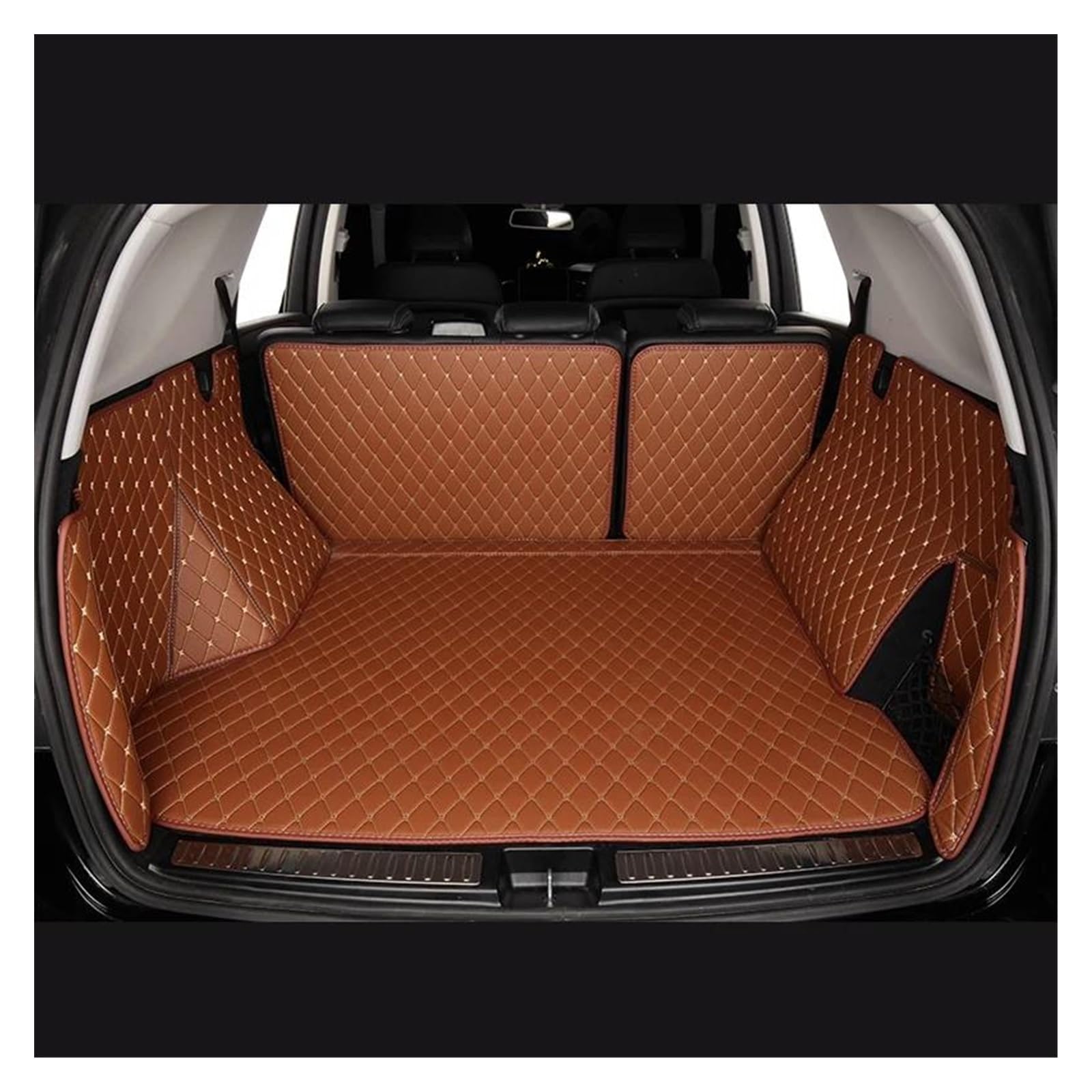 Kofferraum Schutzmatte Kofferraumwanne 5 Sitze Für Dacia Für Jogger 2021 2022 2023 2024 Auto Cargo Liner Pads Auto Boot Teppich Custom Car Trunk Matten(Braun) von HONGYISM