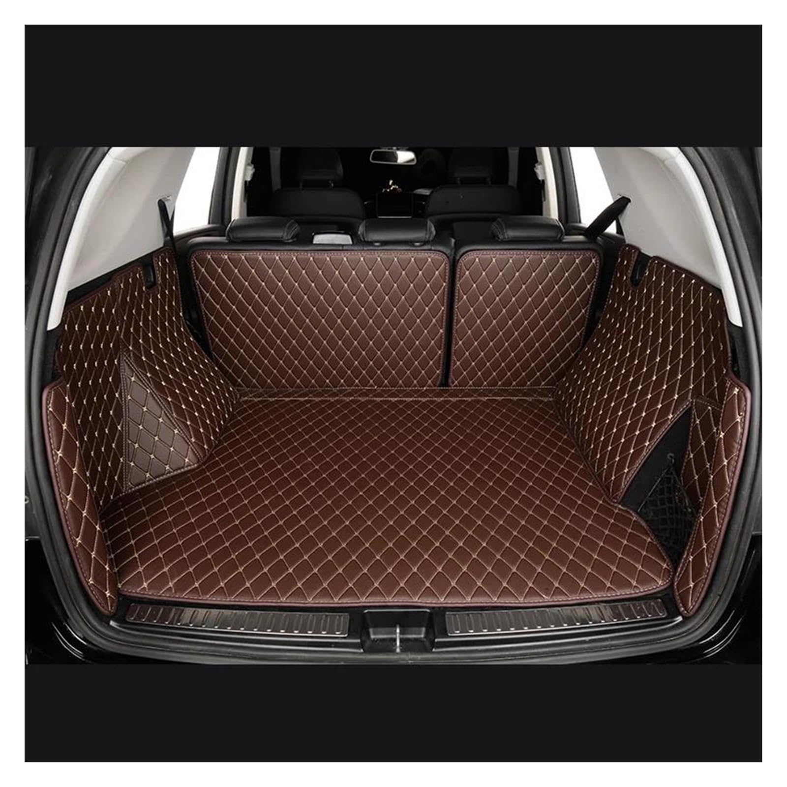 Kofferraum Schutzmatte Kofferraumwanne 5 Sitze Für Dacia Für Jogger 2021 2022 2023 2024 Auto Cargo Liner Pads Auto Boot Teppich Custom Car Trunk Matten(Coffee) von HONGYISM